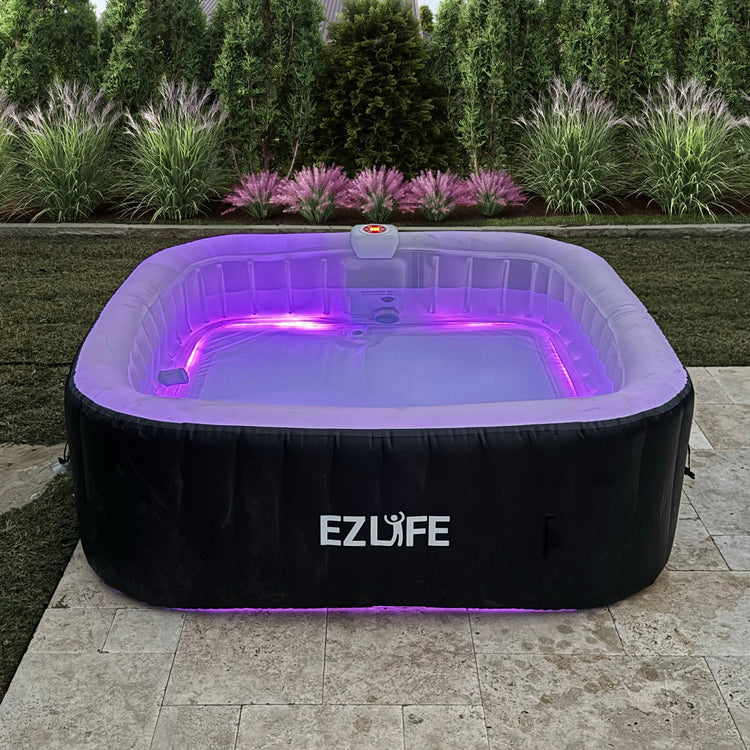 6 Person Inflatable blow up hot tub black_13