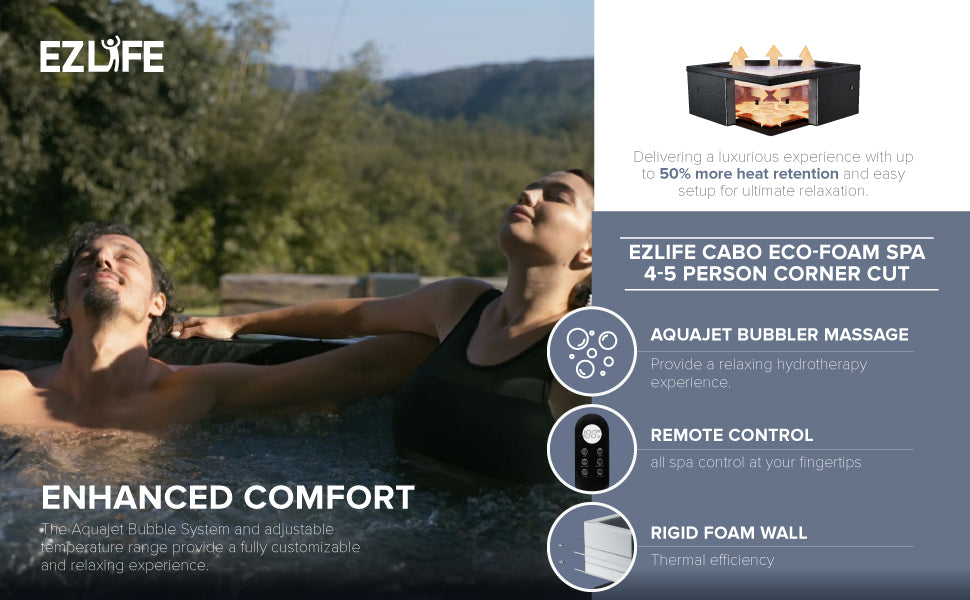 4-5 Person Cut Corner Insulated Eco Foam Hot Tub