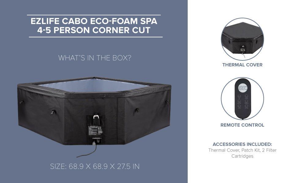 4-5 Person Cut Corner Insulated Eco Foam Hot Tub