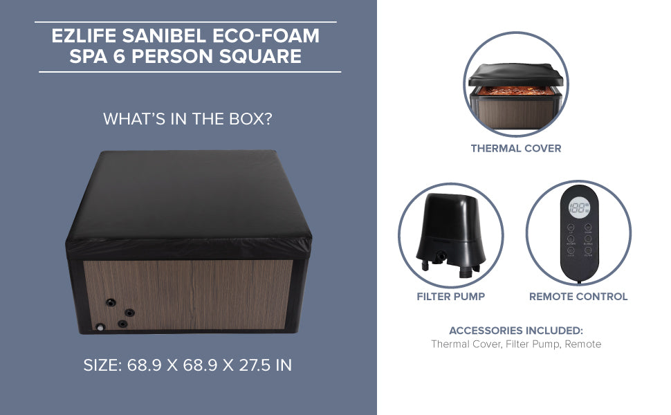 Eco-Foam 6 Person Inflatable Hot Tub