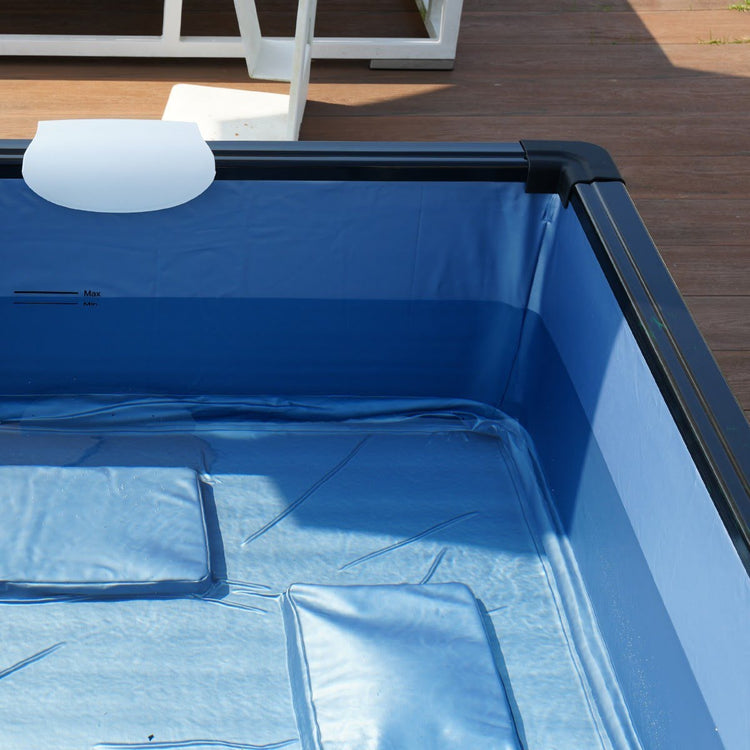 Close up of seats inside of spa.