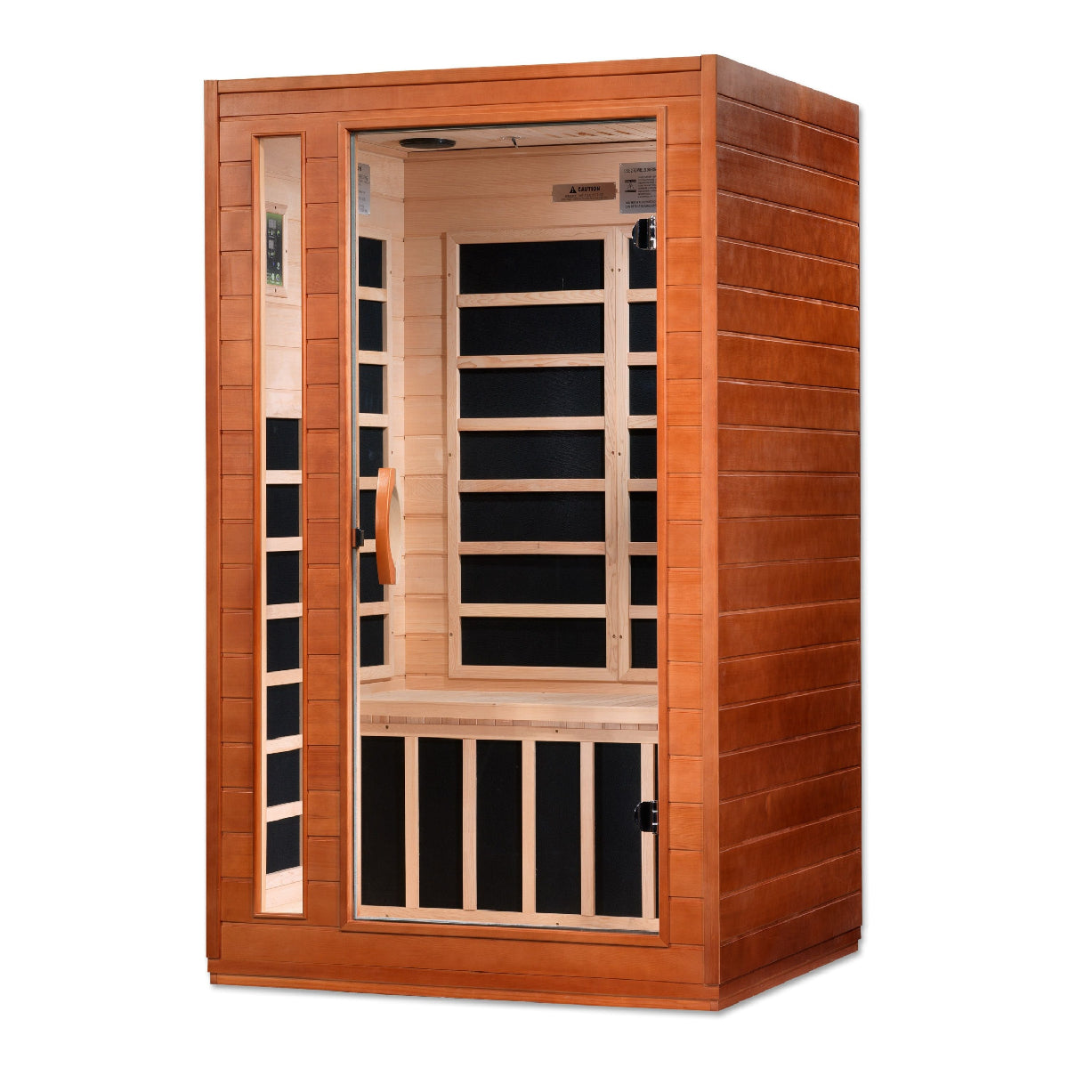 indoor infrared 2 person red light sauna hemlock wood 